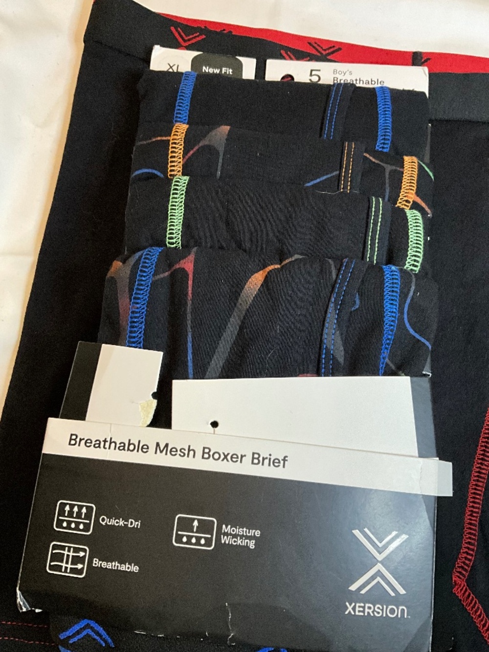 Xersion boy's breathable mesh boxer briefs, available in a 5-pack.